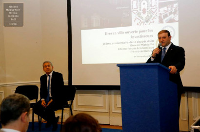 Le Maire d'Erevan Taron Margarian a pris part au forum d'affaires consacré au 25ème anniversaire de la coopération Erevan Marseille