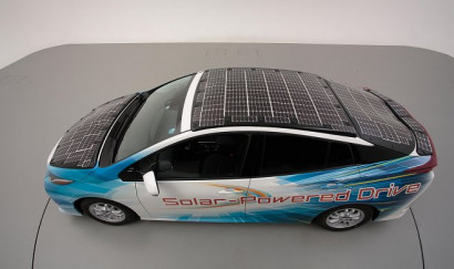 TOYOTA is testing the solar panels on the roof of cars
