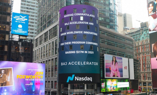 New York Times Square. Nasdaq congratulates Orion supporting Armenian startups for $27 million in investment.