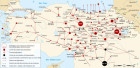 1915 թվականին Օսմանյան կայսրությունում հայության ցեղասպանության քարտեզը