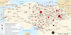 1915 թվականին Օսմանյան կայսրությունում հայության ցեղասպանության քարտեզը