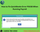 How to Fix QuickBooks Error PS038 When Running Payroll
