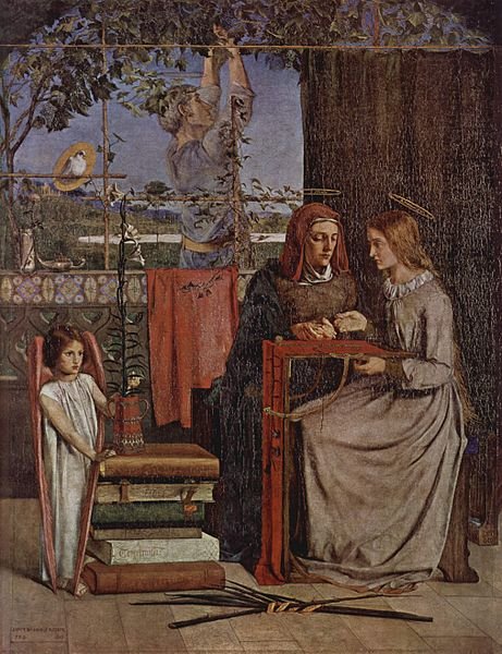 «Воспитание Богородицы», Д. Г. Россетти 1848—1849 гг., галерея Тейт, Лондон